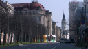 Gera - Tollerstrasse - Schlossstrasse - Rathausturm (Fruehjahr 2007)